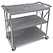 Carlisle SBC203123 3-Level Polymer Utility Cart w/ 350-lb Capacity, Flat Ledges