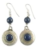 Lapis lazuli drop earrings, 'Royal Moonlight'