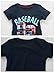 Coralup Toddler Short Sleeve Cotton 2PCS Shorts Sets(Navy Baseball,2-3 Years)