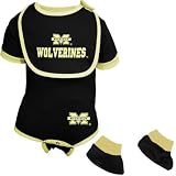 Michigan Wolverines Navy Blue Infant Football Bib & Booties Set