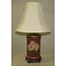 23in Magnolia Jar Lamp with Cream Linen Bell Shade