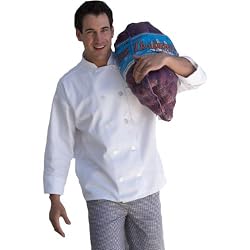 Uncommon Threads Poly/Cotton Twill 10 Pearl Button Chef Coat