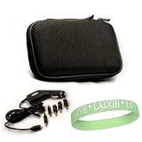 Garmin Nuvi GPS Models Size 4.3 Black Hard Shell Cube Carrying Case for All Garmin Models + GPS Car Charger + Live*Laugh*Love Wristband!!!
