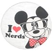 (unlinked) Disney Mickey Mouse I Love Nerds Button