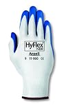 Ansell HyFlex 11-900 Nylon Glove, Blue Nitrile Coating, Knit Wrist Cuff, Size 7 (Pack of 12)