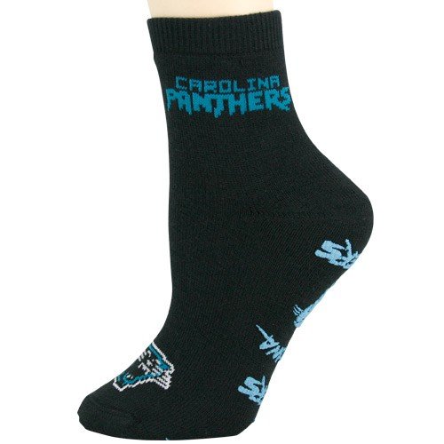 Carolina Panthers Ladies Black Slipper Socks