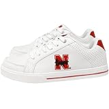 Nebraska Cornhuskers Ladies White Team Logo Leather Tennis Shoes