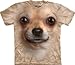 The Mountain Chihuahua Face Adult T-Shirt -LIGHT BROWN-Large