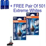 from Night Breaker Plus NEW Osram Night Breaker PLUS H11 +90 12v 55w + Free 501 Extreme White Sidelights