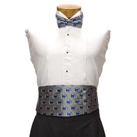 Penn State Cummerbund and Bow Tie Set - Penn State University Gray Cummerbund Set with Lion Logo
