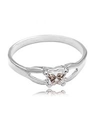 10k White Gold ChildS April White Cubic Zirconia Birthstone Ring - Bfly
