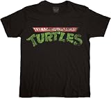  : Teenage Mutant Ninja Turtles TMNT Classic Movie TV Series Distressed Logo Adult Black T-shirt