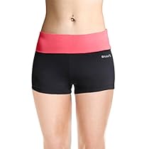 Baleaf Women's Workout Yoga Running Boy Cut Foldover Shorts Inner Pocket Dubarry Size XS

