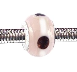 Pandora Style Charm Bead (Z52) Murano Style / Lampwork Glass (14mm x 10mm) (fits Troll too)