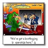 Londons Times Funny Medicine Cartoons - Bootleg Operation - Wall Clocks