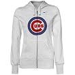 Chicago Cubs Ladies Ash Into Seams Full Zip Hoody Sweatshirt by Nike