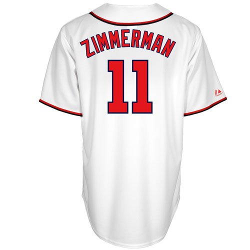 MLB Men's Washington Nationals Ryan Zimmerman White Home Short Sleeve 6 Button Synthetic Replica Baseball Jersey Big & Tall Spring 2012  (White, XXXX-Large)