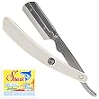 Parker SRW Stainless Steel Straight Edge Barber Razor & 120 Shark Super Stainless Blades