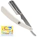 Parker SRW Stainless Steel Straight Edge Barber Razor & 120 Shark Super Stainless Blades