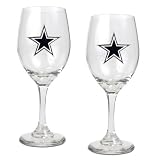 Dallas Cowboys NFL 2pc Wine Glass Set - Primary Logo