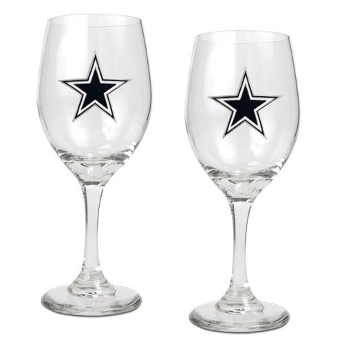 Dallas Cowboys NFL 2pc Wine Glass Set - Primary Logo