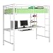 WE Furniture Sunrise Metal Twin/Workstation Bunk Bed - White