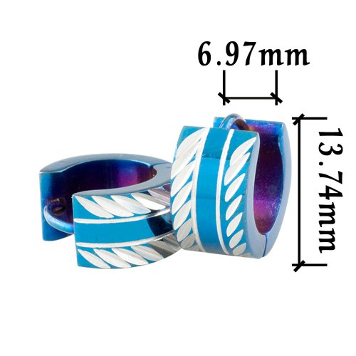 Pugster Blue Side Hoop Earringsgs