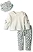 Rosie Pope Baby Girls' 3 Piece Animal and Ombre French Terry Top, Printed Jersey Leggings