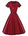 GownTown 1950s Retro Vintage Short Sleeve Party Swing Stretchy Dresses