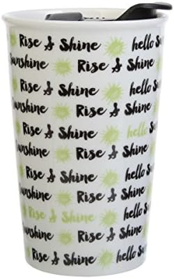 Formation Brands Ceramic Double Wall Travel Mug with Lid (Set of 4), 9 oz, Multicolor