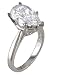 0.50 CT TW PEAR SHAPED DIAMOND SOLITIRE ENGAGEMENT RING SET IN 5 PRONG 14K WHITE GOLD SETTING