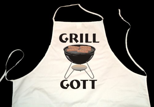 Grillgott; Fun Grillschuerze, weiss