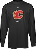Calgary Flames -Black- Primary Logo Long Sleeve T-Shirt
