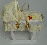 ARGOS WINNIE THE POOH MOSES BASKET & WHITE CURVED ROCKING STAND RRP 89.95 OUR PRICE £49.95