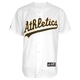 MLB Men's Oakland A'S Andrew Bailey White Home Short Sleeve 6 Button Synthetic Replica Baseball Jersey Big & Tall Spring 2012  (White, XXX-Large)
