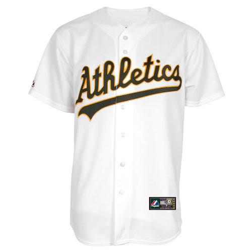 MLB Men's Oakland A'S Andrew Bailey White Home Short Sleeve 6 Button Synthetic Replica Baseball Jersey Big & Tall Spring 2012  (White, XXX-Large)