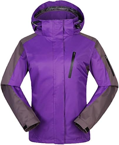 Vvip Womens Outdoor Jacket Climb Hiking Ski Snow Waterproof Hooded Coat Purple 07-362-2