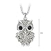 Glamorousky Owl Pendant with Black Austrian Element Crystal with Necklace