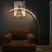 Brightech - Sparq LED Arc Floor Lamp - Curved, Contemporary Minimalist Lighting Design - Warm White Light - Silver