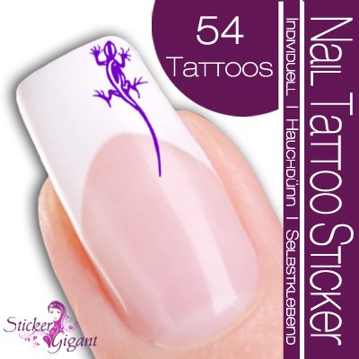 Nail Tattoo Sticker Gecko - lila Preisvergleich