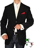Bianco Brioni Modern Italian 2010 Two Button Sport Coat Ticket Pocket Hand Tailored Velvet Corduroy Blazer Sportcoat Extra Soft Black