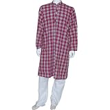 Casual Dress Men Cotton Clothing Embroidered Kurta Pajama Long Sleeve Size M (gkp535)