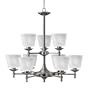 Up-town 9-Light Chandelier in Polished Antique Nickel