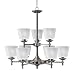 Up-town 9-Light Chandelier in Polished Antique Nickel