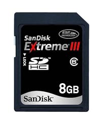 Sandisk 8GB EXTREME III SDHC SD Card Class 6 (SDSDX3-8192, Plastic Case)