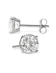 0.70 CT Diamond Stud Earrings 14k White Gold (H-I, SI-2)