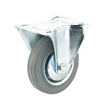 Steelex D2584 5-Inch 220-Pound Fixed Rubber Plate Caster, Gray