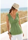 Chadwicks Ruffle Mesh Tank Top