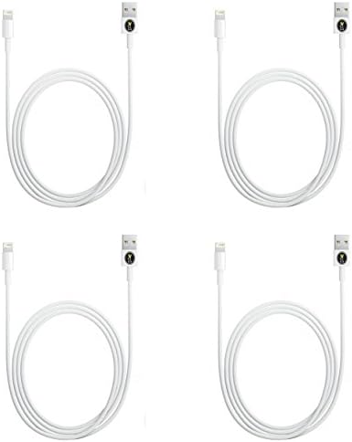 K1NGDOM 4x HIGH QUALITY USB DATA TRANSFER CHARGING CABLES FOR IPHONE 5/5S/5C/6/6+, IPAD AIR/AIR 2/4/MINI/MINI 2, IPOD TOUCH 5G/NANO 7G (WHITE)