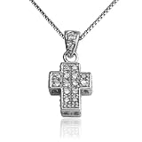 Sterling Silver Cubic Zirconia Cross Pendant